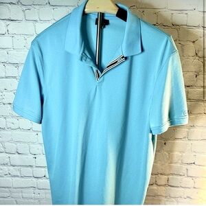 AG Adriano Goldshcmied Green Label Men's Blue Polo Shirt Size Medium